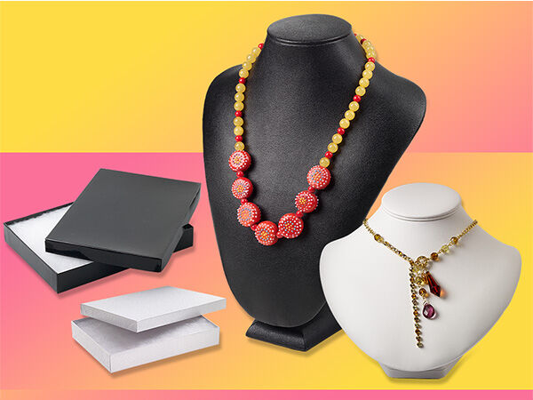 Displays with jewelry 