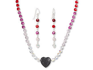 Image of a necklace with a large lava rock bead as a focal 