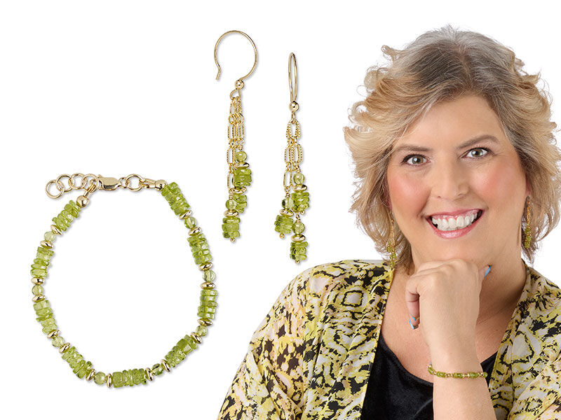 Learn the art of creating a stunning peridot bracelet and earring set inspired by August’s birthstone.