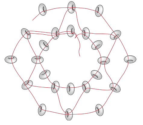 Tubular peyote stitch example diagram