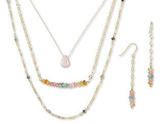 Set of Three Necklaces and Earrings