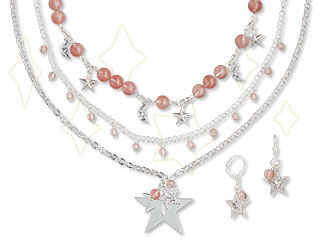 chain necklace with star shaped charms