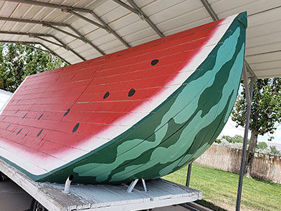 Large wooden watermelon