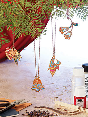 Ornaments displayed on a tree