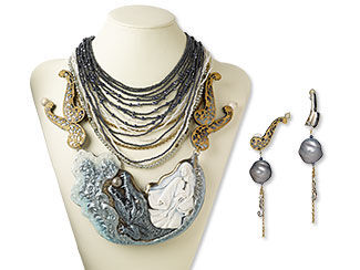 Bib-Style Necklace and Earring Set
