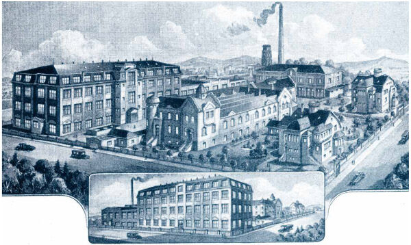 Drawings of old factory buildings