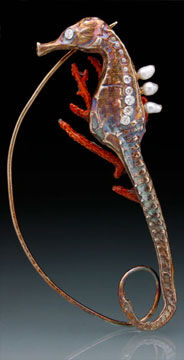 Seahorse-shaped jewelry piece