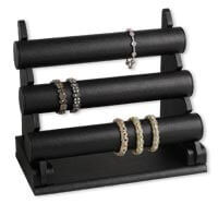 Three-tier leatherette bracelet display