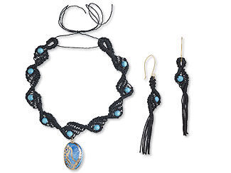 Macramé Necklace and Earrings Set