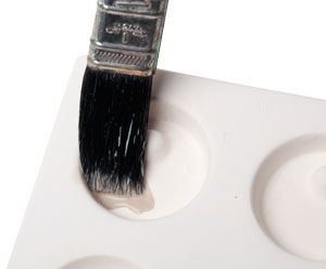 paintbrush in a frit mold