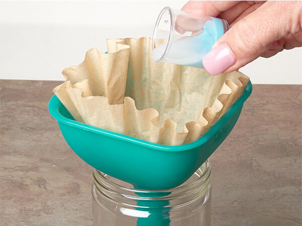 Funnel with a coffee filter