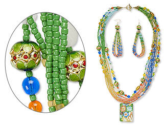 Multi-Strand Necklace and Earring Set