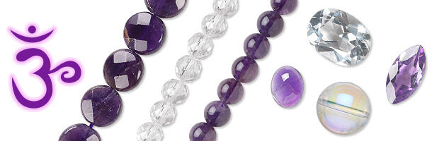 Assorted purple gemstones