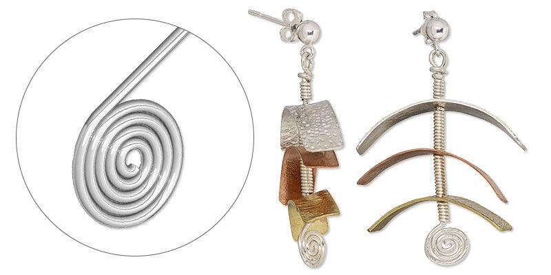Wire spiral and earrings