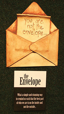 "You are not the envelope..." ceramic sign