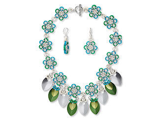 Bib-Style Necklace and Earring Set