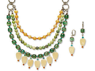 Triple-Strand Necklace and Earring Set