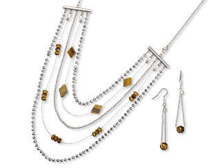Multi-Strand Necklace and Earring Set