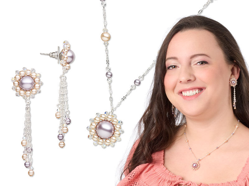 Model wearing jewelry made with preciosa crystal