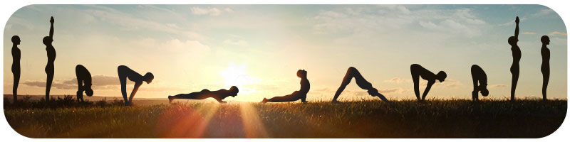 Various poses in front of a sunrise