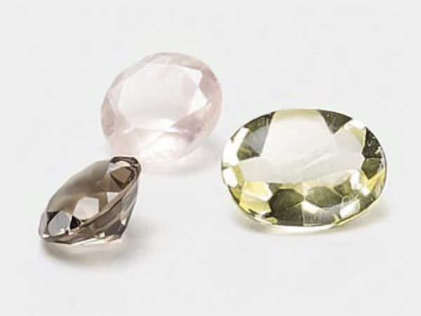 Quartz Crystal Faceted Gems