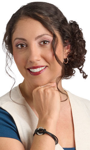 Smiling woman wearing Design Idea R B 2 8