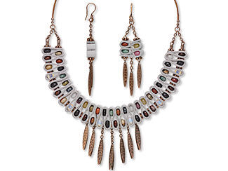 Bib-Style Necklace and Earring Set