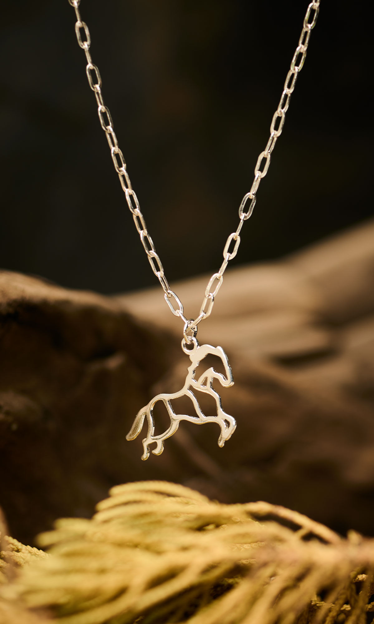 Design Idea QJ4C necklace hanging over a branch