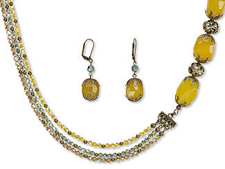 Triple-Strand Necklace and Earring Set