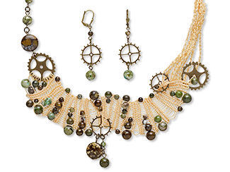 Bib-Style Necklace and Earring Set