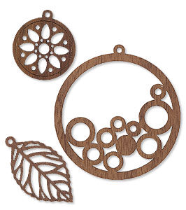 Laser-cut wooden components