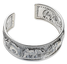 Cuff bracelet with elephant designs