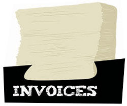 Stack of invoices