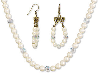 Dress, Single-Strand Necklace and Earring Set
