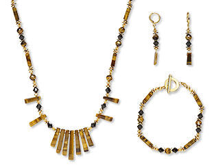 Single-Strand Necklace, Bracelet and Earring Set