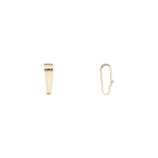 Bail, 14Kt gold, 8.5x2.5mm snap-on, 6mm grip length. Sold individually. image number 0
