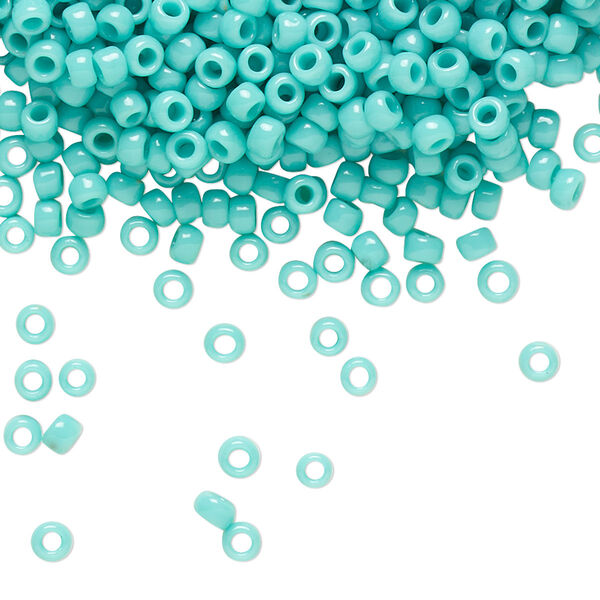 Seed bead, TOHO BEADS®, glass, pkg/250g, #8 round, opaque turquoise (TR-08-55). image number 0