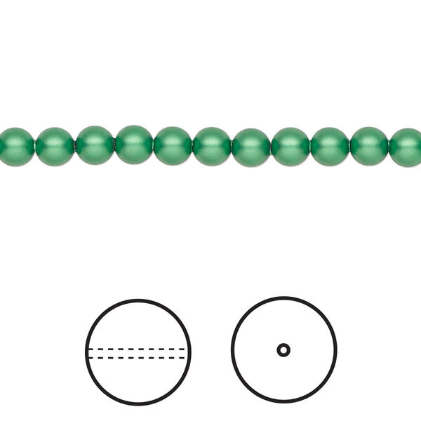 Pearl 500pk eden green, Swarovski® 4mm round 5810 image number 0