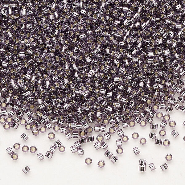 Seed bead, Delica®, glass, pkg/50g, #11 round, transparent silver-lined amethyst purple (DB-1205). image number 0