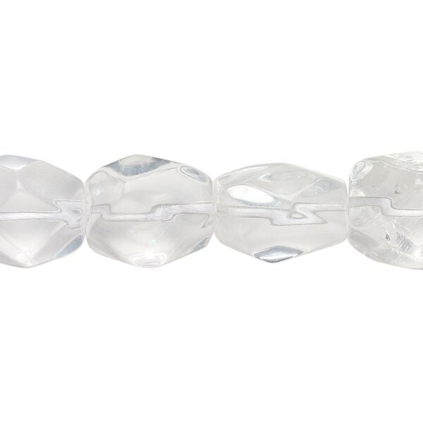 Quartz crystal 1pkg1, tumbled faceted nugget bead natural 15 inch small to medium image number 0