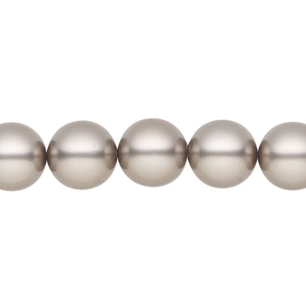 Pearl 50pk dark grey, Preciosa Czech crystal 10mm round image number 0