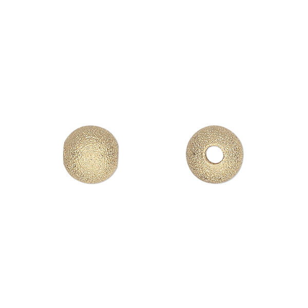 Bead, gold-plated brass, 8mm stardust round. Sold per pkg of 20. image number 0