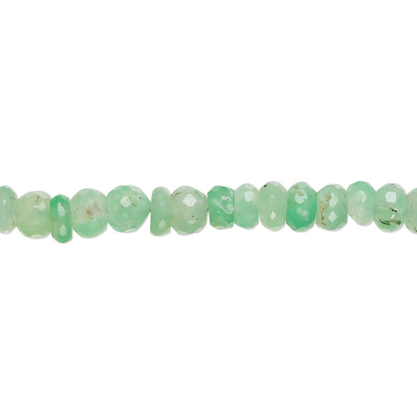 Chrysoprase 1pkg1, hand-cut faceted rondelle bead natural 8 inch 5x2mm-5x4mm image number 0