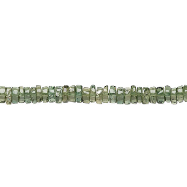 Green apatite 1pkg1, hand-cut rondelle bead natural 8 inch 4x1mm-5x2mm image number 0