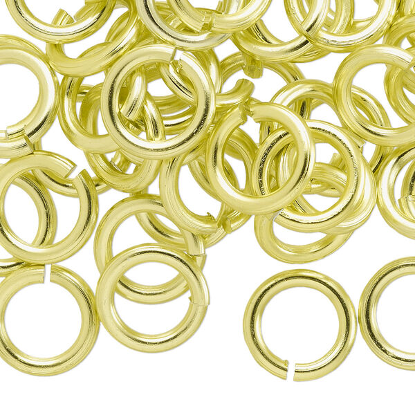 Jump ring, anodized aluminum, light green, 12mm round, 7.9mm inside diameter, 12 gauge. Sold per pkg of 100. image number 0