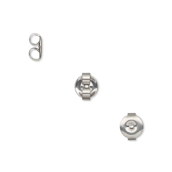 Earnut 1pkg100, 7x6mm round, stainless steel 50 pair image number 0