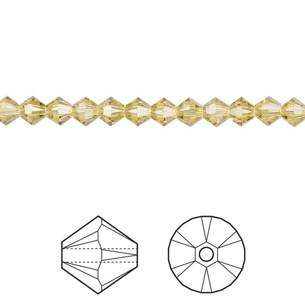Bead 144pk dark jonquil, Crystal Passions® Regenerated 4mm bicone 5328 image number 0