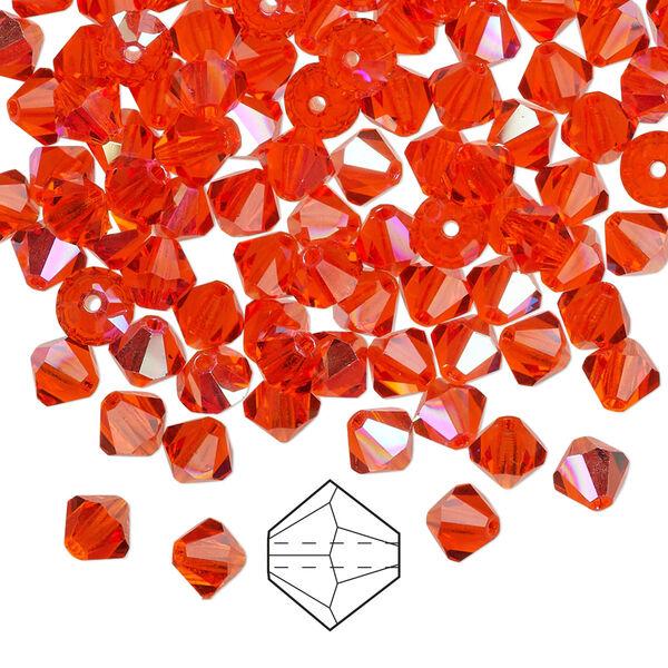 Bead 24pk hyacinth AB, Preciosa Czech crystal 5mm bicone image number 0