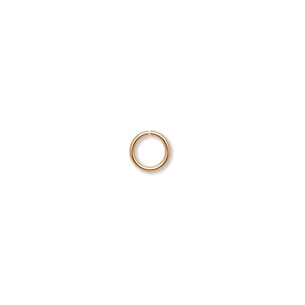 Jump ring, gold-plated brass, 6mm round, 4.2mm inside diameter, 18 gauge. Sold per pkg of 500. image number 0