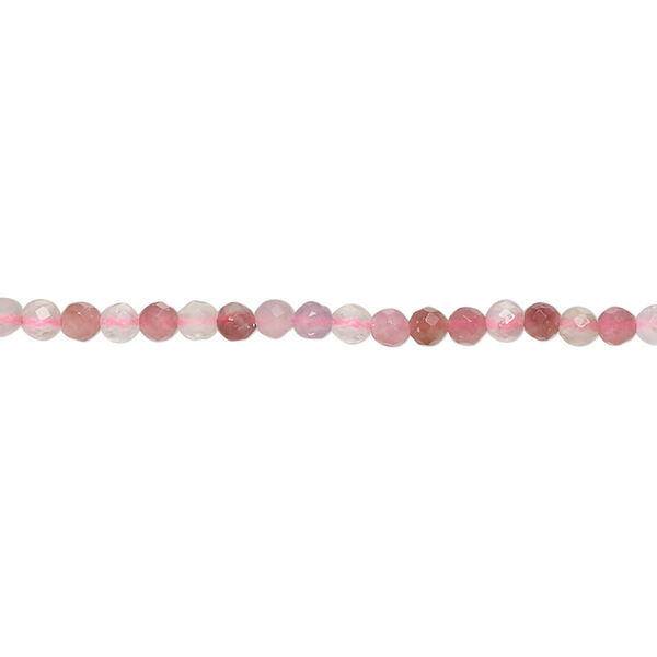 Tourmaline / pink tourmaline / quartz crystal 1pkg1, faceted round bead natural 15.5 inch 2.8-3.2mm image number 0